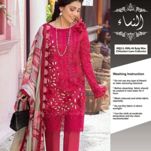 Mushq Luxury Lawn With 3d Flowers & Silk Digital Printed Dupatta